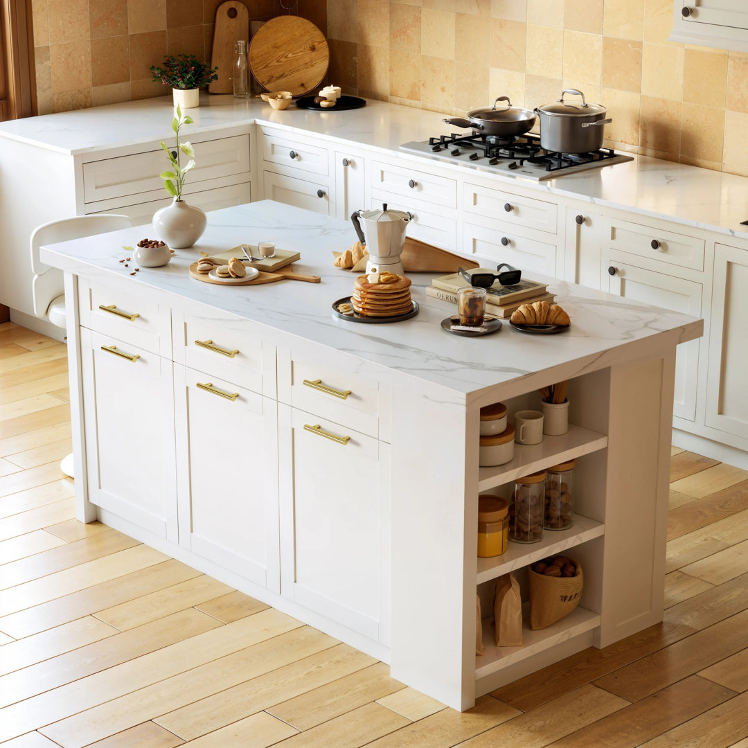 72" Modern Style Kitchen Islands With Multi-Storage
